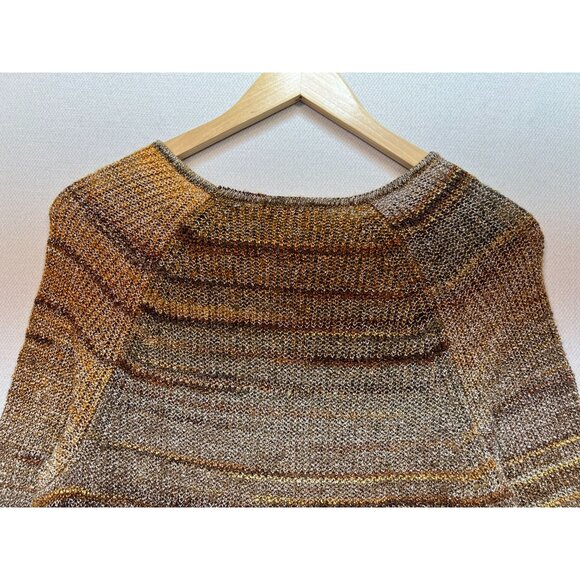 Cj Banks Womens Pullover Sweater Knit Long Sleeve Size 1X Brown Stripe Oversized - Picture 11 of 12